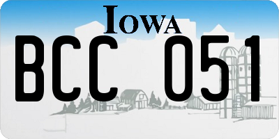 IA license plate BCC051