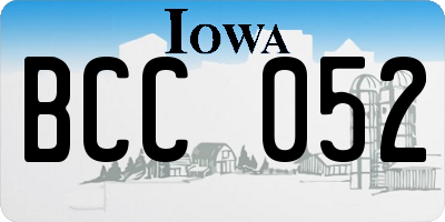 IA license plate BCC052