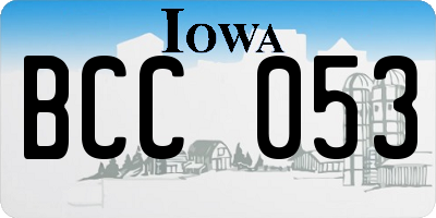 IA license plate BCC053