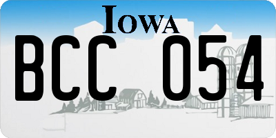 IA license plate BCC054