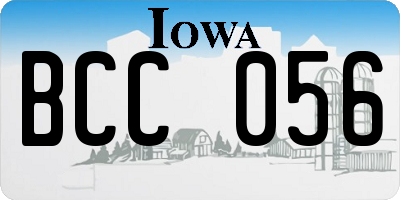 IA license plate BCC056