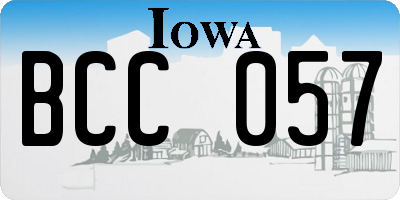 IA license plate BCC057