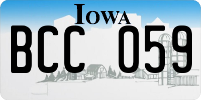 IA license plate BCC059
