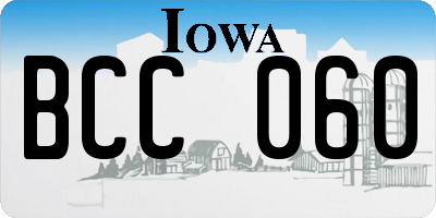 IA license plate BCC060