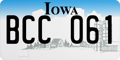 IA license plate BCC061