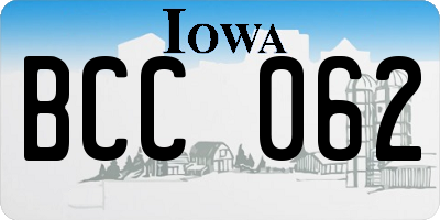 IA license plate BCC062
