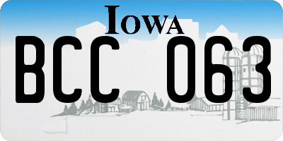 IA license plate BCC063
