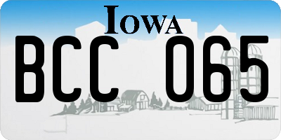 IA license plate BCC065