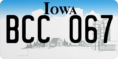 IA license plate BCC067