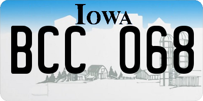 IA license plate BCC068