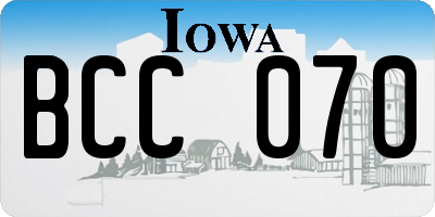 IA license plate BCC070