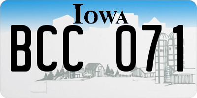 IA license plate BCC071