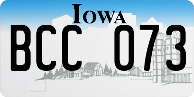 IA license plate BCC073