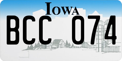 IA license plate BCC074