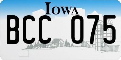 IA license plate BCC075
