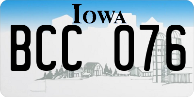 IA license plate BCC076