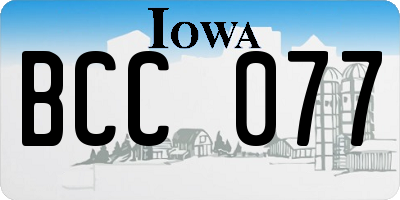 IA license plate BCC077