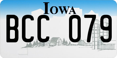 IA license plate BCC079