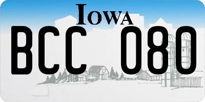 IA license plate BCC080