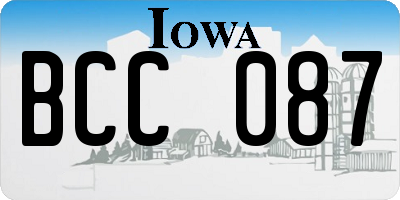 IA license plate BCC087