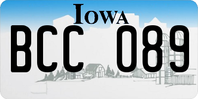IA license plate BCC089