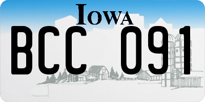 IA license plate BCC091