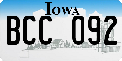 IA license plate BCC092