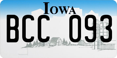 IA license plate BCC093