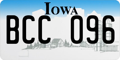 IA license plate BCC096