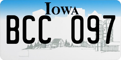 IA license plate BCC097