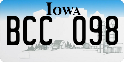 IA license plate BCC098