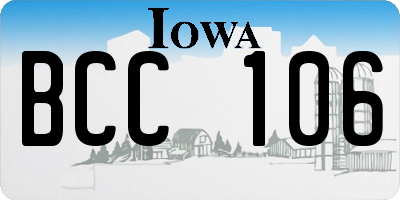 IA license plate BCC106