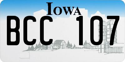IA license plate BCC107