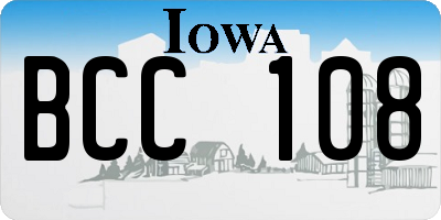 IA license plate BCC108