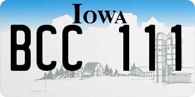 IA license plate BCC111