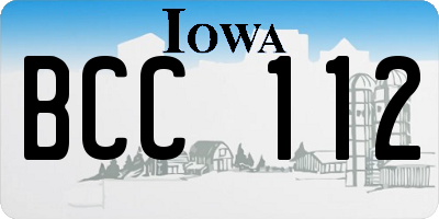 IA license plate BCC112