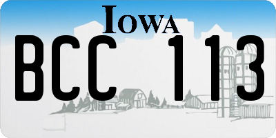 IA license plate BCC113