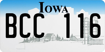 IA license plate BCC116