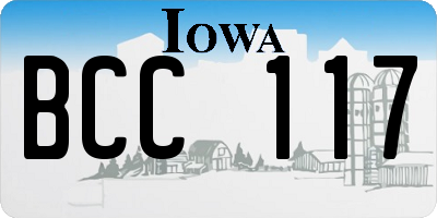 IA license plate BCC117