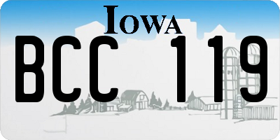 IA license plate BCC119