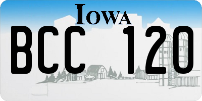 IA license plate BCC120