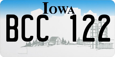 IA license plate BCC122