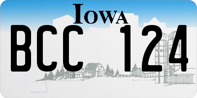IA license plate BCC124