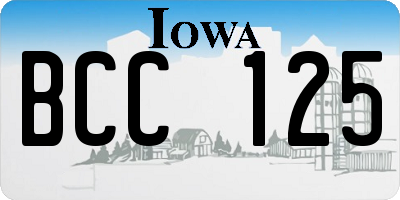 IA license plate BCC125