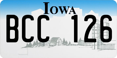 IA license plate BCC126