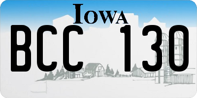 IA license plate BCC130