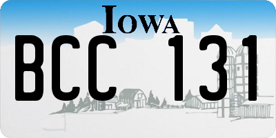 IA license plate BCC131