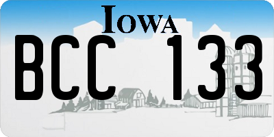 IA license plate BCC133