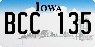 IA license plate BCC135