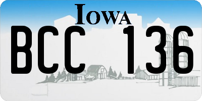 IA license plate BCC136